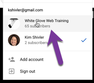 Screengrab Showing Active Gmail Account