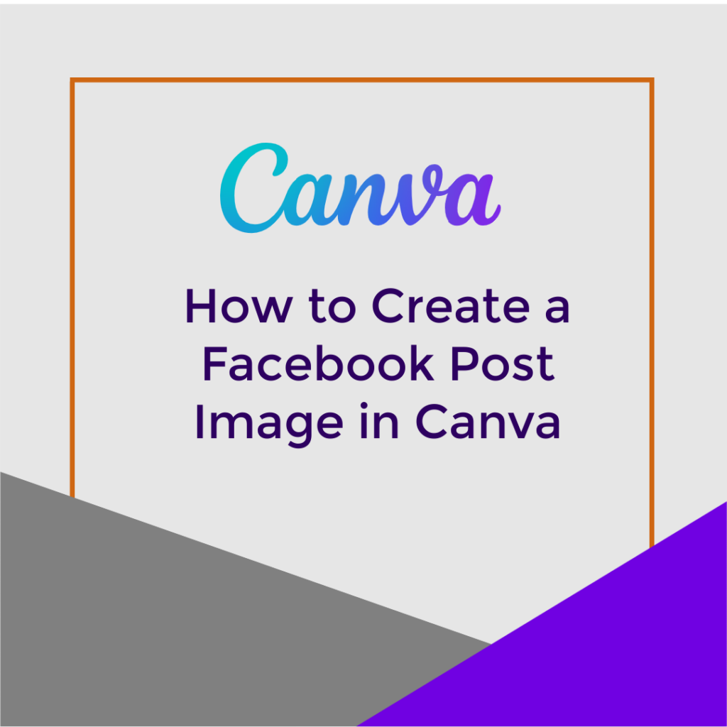 Graphical layout showing Canva logo with text How to Create a Facebook Post Image in Canva